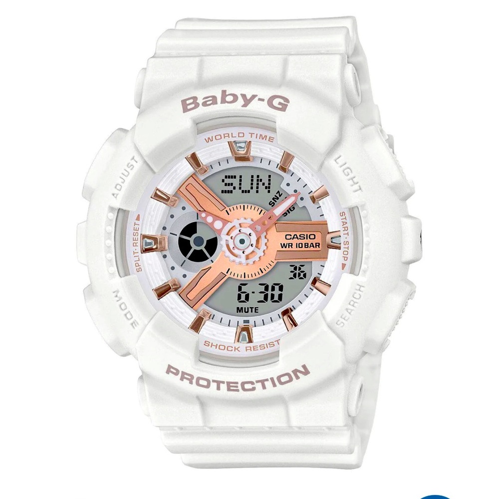 Casio Baby-G BA-110RG White & Rose Gold Watch 🤍
